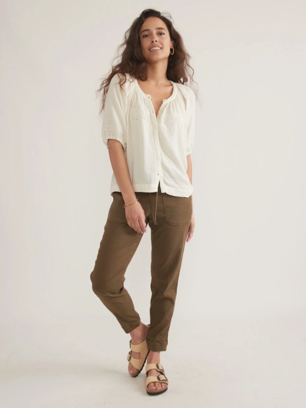 Marine Layer Luna Drapey Jogger Cargo Pant Military‎ Olive XS